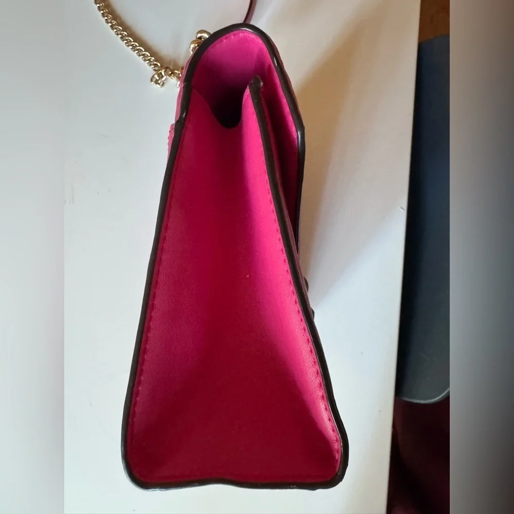 Michael Kors Whitney Medium Flap Chain Shoulder Bag Handbag Purse Electric Pink